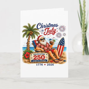 Cartão De Festividades Natal em Julho 250 Anos de Praia da Liberdade Papa