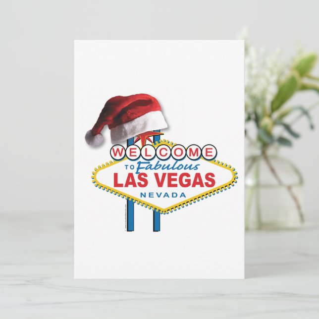 Cartão De Festividades Natal em Las Vegas (Em pé/Frente)