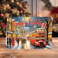 Natal em Londres: Cena de Rua com Ônibus Vermelho