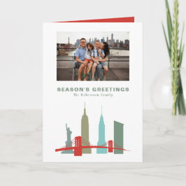 Cartão De Festividades Natal em Nova York Edifício Histórico Horizonte