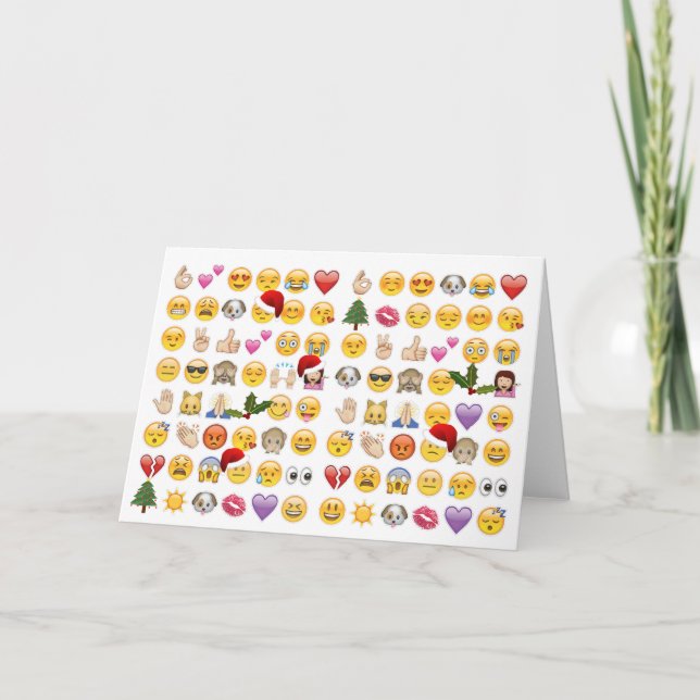 Cartão De Festividades natal emojis (Frente)