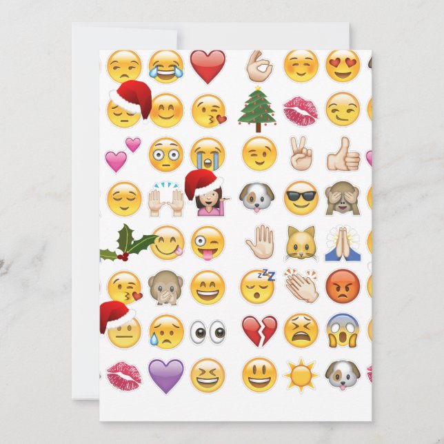 Cartão De Festividades natal emojis (Frente)