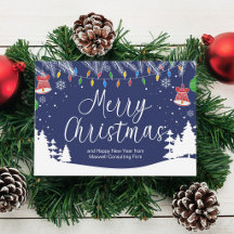 Natal Empresarial Personalizado Alegre Azul Festiv