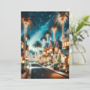 Cartão De Festividades Natal Encantado na Califórnia: Mundo Mágico Modern