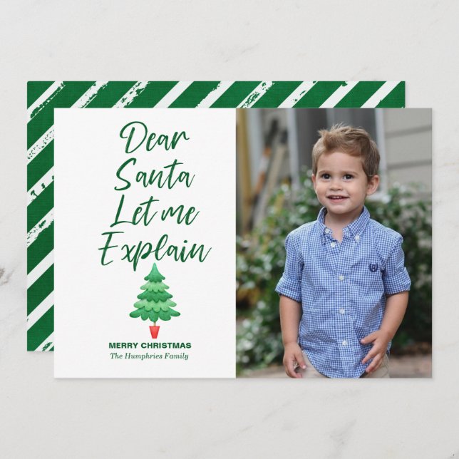 Cartão De Festividades Natal engraçado querido Papai Noel deixe-me explic (Frente/Verso)