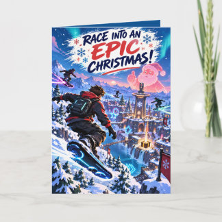 Cartão De Festividades Natal Épico Personalizado para Gamers