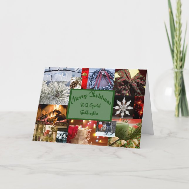 Cartão De Festividades Natal especial para afilhada (Frente)