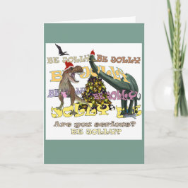 Cartão De Festividades Natal estressado do Dinossauro