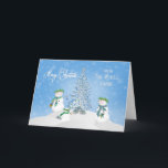 Cartão De Festividades NATAL - Família Snowman - De toda a Gangue<br><div class="desc">Esta é uma carta ideal para enviar a todos os seus amigos e familiares que certamente colocarão um sorriso nos seus rostos com esta encantadora família de bonecos de neve.</div>