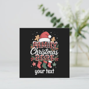 Cartão De Festividades Natal Familiar Personalizado 2025 Correspondência
