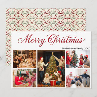 Cartão De Festividades Natal Familiar Personalizado 5 Fotos & nome