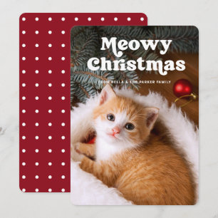Cartão De Festividades Natal Felino Foto Engraçada do Seu Gato