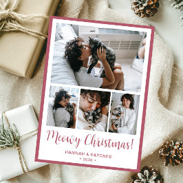 Cartão De Festividades Natal Felino para Foto