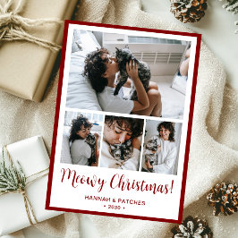 Cartão De Festividades Natal Felino para Foto