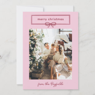 Cartão De Festividades Natal Feliz Bonito Arco Rosa e Borgonha Foto