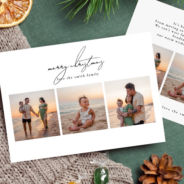 Cartão De Festividades natal feliz | Colagem de 6 fotos feliz (Criador carregado)