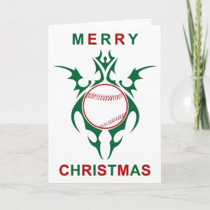 Cartão De Festividades natal feliz de beisebol tribal