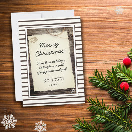 Cartão De Festividades Natal Feliz em Letra de Papel Antigo de Madeira Rú
