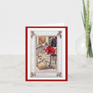 Cartão De Festividades Natal Feliz Vintage - Bem-vindo à Nossa Casa Cartã