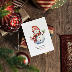 Cartão De Festividades Natal Feliz Vintage & Bonecos de Neve 