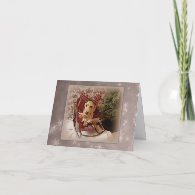 Cartão De Festividades Natal Felpudo e Brilhante (Frente)