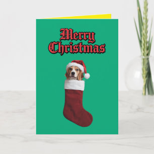 Cartão De Festividades Natal Feriado Fofo do Beagle