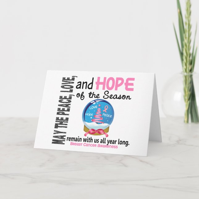 Cartão De Festividades Natal Feriado Neve Globo 1 Cancer de Mama (Frente)