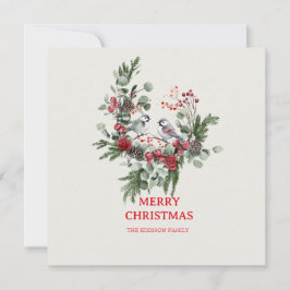 Cartão De Festividades Natal Floresta Minimalista Simples Férias 1 