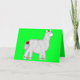 Cartão De Festividades Natal Fofo Alpaca Feliz Navidad