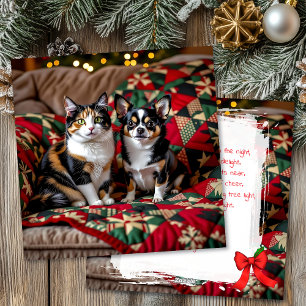 Cartão De Festividades Natal fofo de Chihuahua e Gato