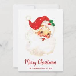Cartão De Festividades Natal fofo do Papai Noel Vintage