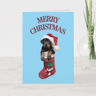 Cartão De Festividades Natal fofo do Rottweiler