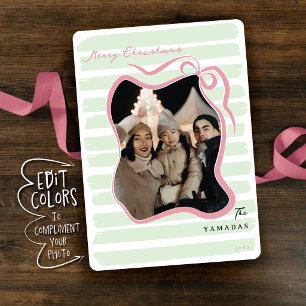 Cartão De Festividades Natal Foto Colorida Faixa Arco Personalizado Capri