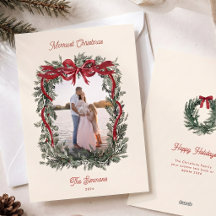 Natal Foto Elegante com Arco de Azevinho em Aquare