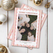 Natal Foto Família Listrado Rosa Fofo Prep