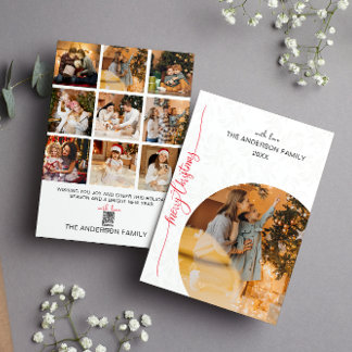 Cartão De Festividades Natal Foto Férias Modernista Minimalista