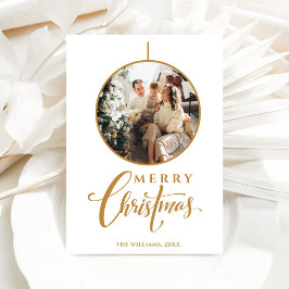 Cartão De Festividades Natal Foto Minimalista Moderno