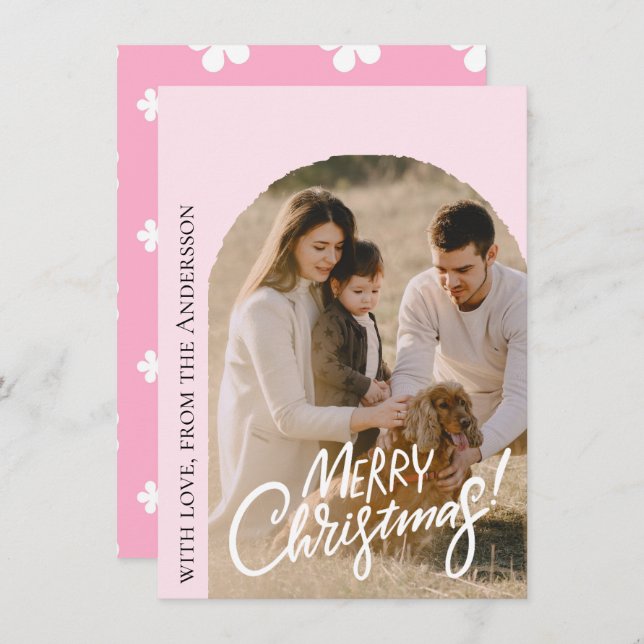 Cartão De Festividades Natal Foto Moderno (Frente/Verso)