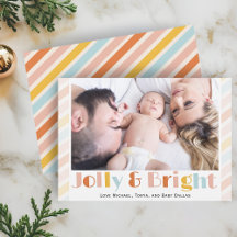 Natal Foto Moderno com Listras Alegre e Brilhante