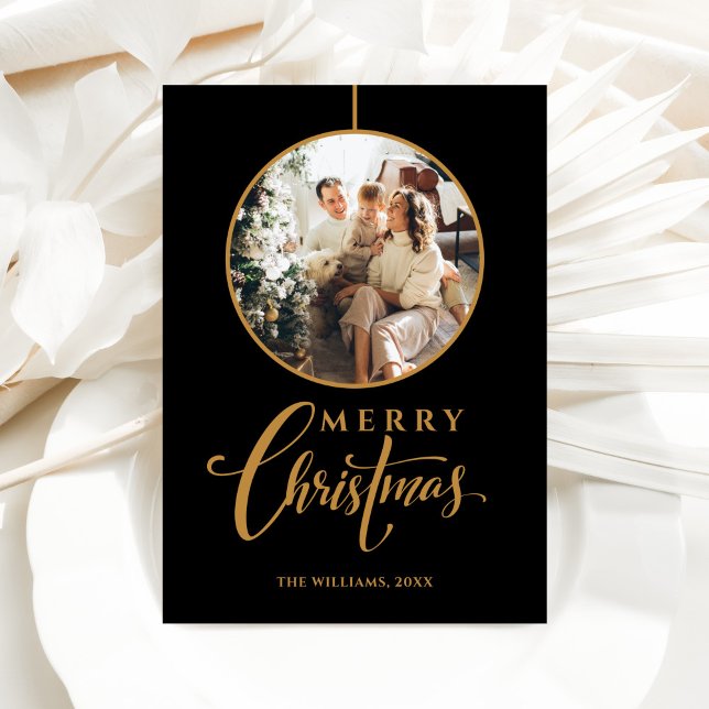 Cartão De Festividades Natal Foto Moderno Minimalista (Criador carregado)