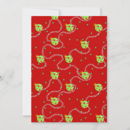 Cartão De Festividades Natal Garland e Ornament_red