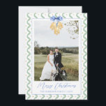 Cartão De Festividades Natal Garland Jingle Bells Vintage Photo Holid<br><div class="desc">Watercolor Christmas Garland Jingle Bells Vintage Photo Holiday Card. Este belo Cartões de foto de Natal apresenta aquarela ouro de Natal, sinos e molduras azuis para uma foto. É perfeito se você está procurando por Cartões de foto de Natal clássicos, sulistas, do milênio. Mensagem-me para quaisquer ajustes ou itens de...</div>