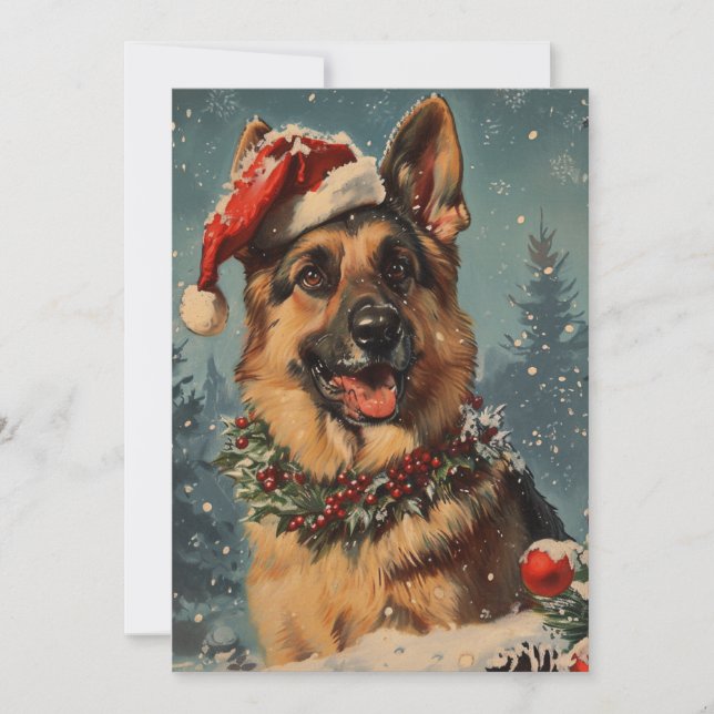 Cartão De Festividades natal german shepherd (Frente)