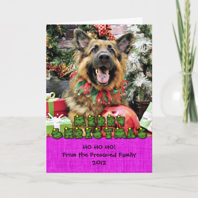 Cartão De Festividades Natal - German shepherd - Thor (Frente)