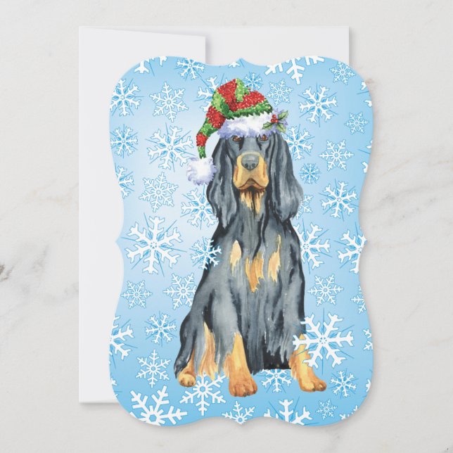 Cartão De Festividades Natal Gordon Setter (Frente)