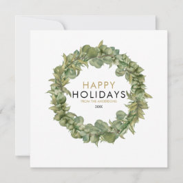 Cartão De Festividades Natal Greenery Wreath Elegante Moderna Chic