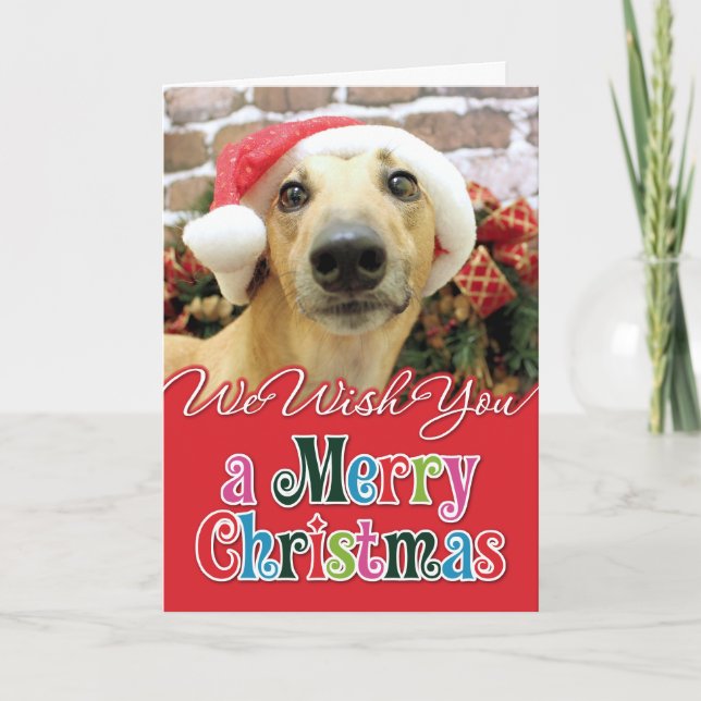 Cartão De Festividades Natal - Greyhound - Pena (Frente)