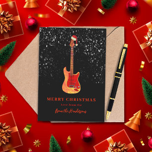 Cartão De Festividades Natal Guitarra Legal Feliz Natal Neve