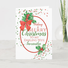 Cartão De Festividades Natal Holly Wife