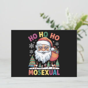 Cartão De Festividades Natal Homossexual Ho Ho Papai Noel Feriado Orgulho